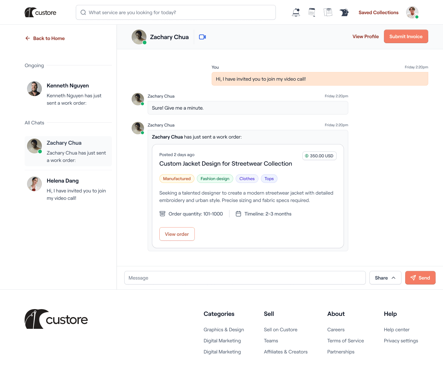 One chat. All project info. No more email chains.